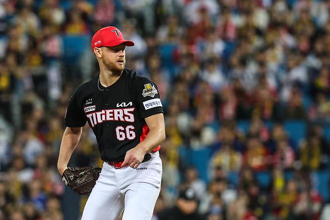 2024년 KIA에서 뛰었던 에릭 라우어. KIA 타이거즈 제공