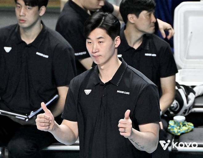 박철우 우리카드 감독대행. /사진=한국배구연맹 제공
