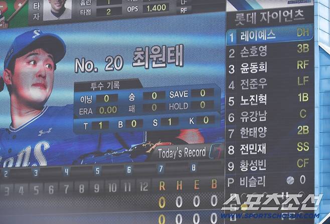 29일 대구 삼성라이온즈파크에서 열린 삼성과 롯데의 경기. 1번타자로 선발 출전한 롯데 레이예스. 대구=송정헌 기자songs@sportschosun.com/2026.03.29/