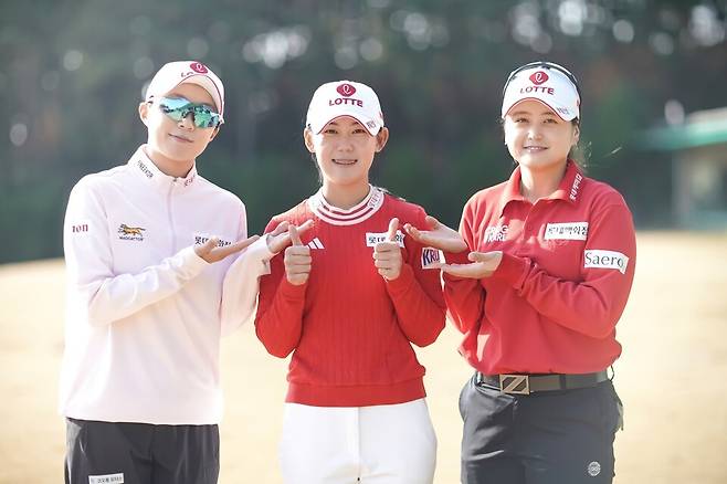 김효주와 절친한 후배인 최혜진, 황유민. 박태성 작가 제공