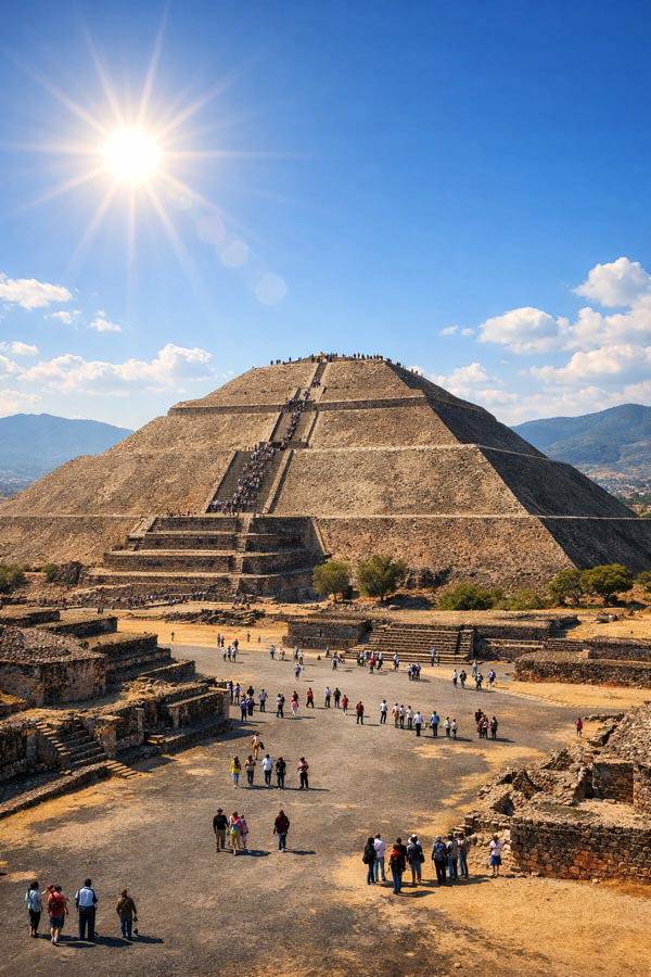 AI로 생성한 태양의 피라미드 이미지.