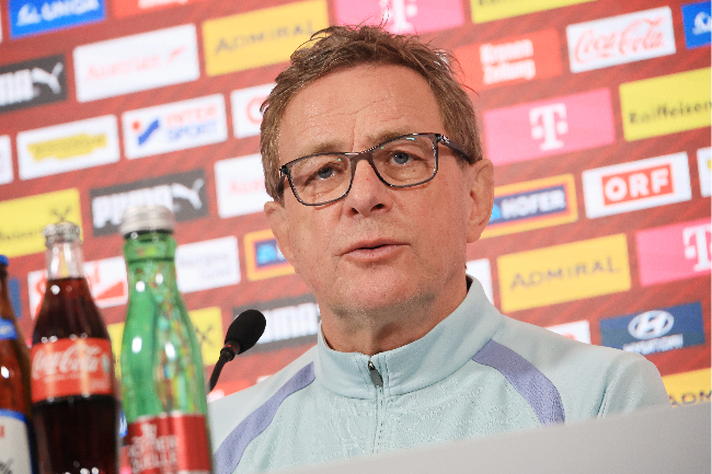 기자회견 하는 랄프 랑닉 감독. 사진=연합뉴스 제공