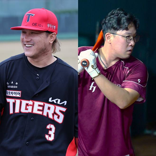 KIA 김선빈(왼쪽)과 키움 안치홍은 2026개막시리즈서 맹타를 휘두르며 반등 의지를 증명하고 있다. 사진제공|KIA 타이거즈·키움 히어로즈