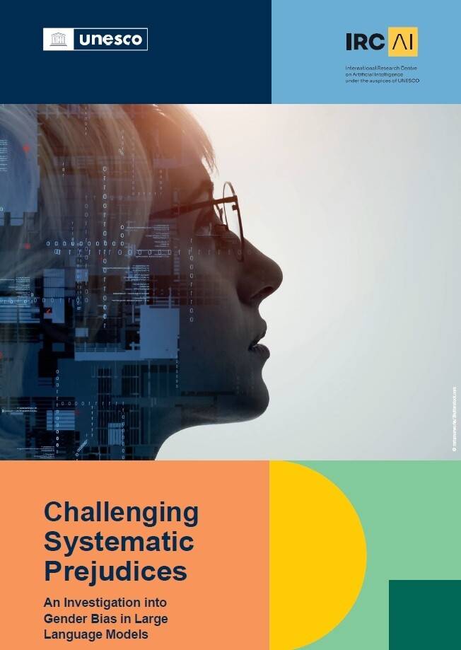 유네스코와 인공지능국제연구센터가 2024년 펴낸 인공지능의 젠더 편향에 관한 연구 보고서 표지.