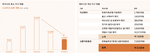 대규모 자구안 설명자료 (사진=한화솔루션)