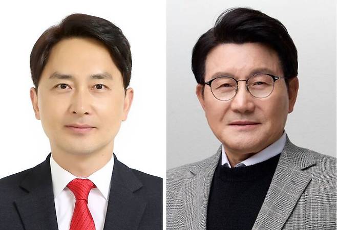 김병욱 전 국회의원(왼쪽)과 박승호 전 포항시장.