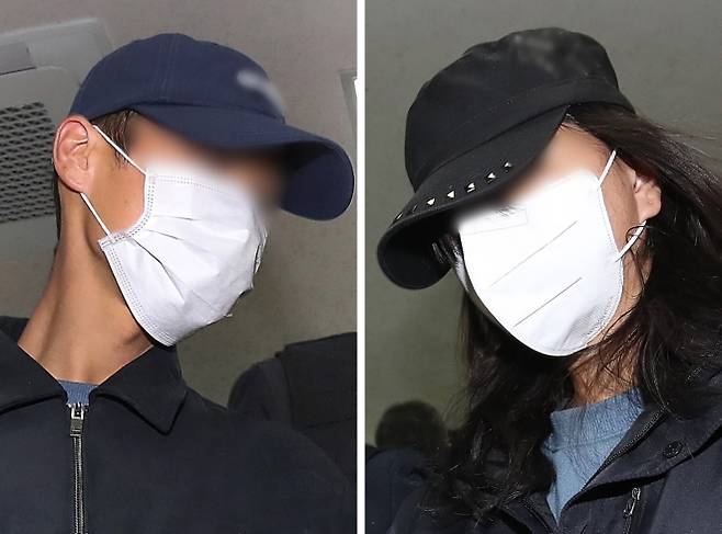 장모 살해 ‘캐리어 시체유기’ 사위·딸 구속기로 - 50대 장모를 살해하고 여행용 가방(캐리어)에 담아 대구 북구 신천 잠수교 인근에 버린 혐의(존속살해 등)를 받는 20대 사위(왼쪽)와 시체유기 등 범행에 가담한 20대 딸이 2일 오전 구속 전 피의자 심문(영장실질심사)을 받기 위해 대구지방법원에 도착하고 있다. 2026.4.2. 뉴스1