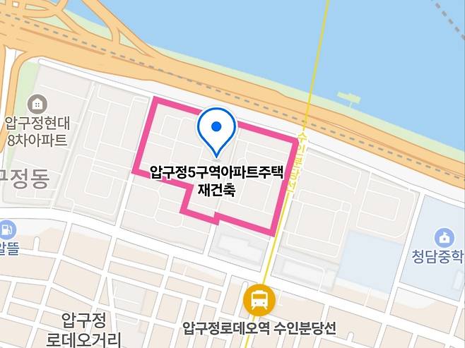 압구정5구역 재건축 (사진= 네이버지도)