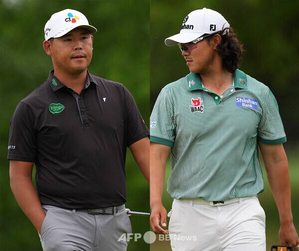 2026년 첫 메이저 대회인 마스터스 토너먼트 '전초전' 격인 미국프로골프(PGA) 투어 발레로 텍사스 오픈에 출전한 김시우, 김성현 프로가 2라운드에서 경기하는 모습이다. 사진제공=ⓒAFPBBNews = News1 (사진을 무단으로 사용하지 마십시오.)