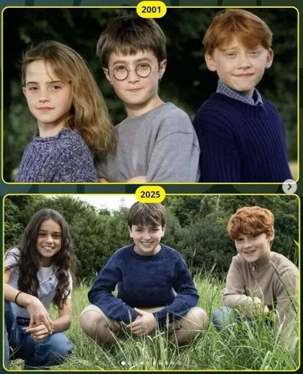 ▲ 영화판 '해리포터' 주인공들(위)과 드라마판' 해리포터 주인공들(아래). 다니엘 래드클리프 인스타그램