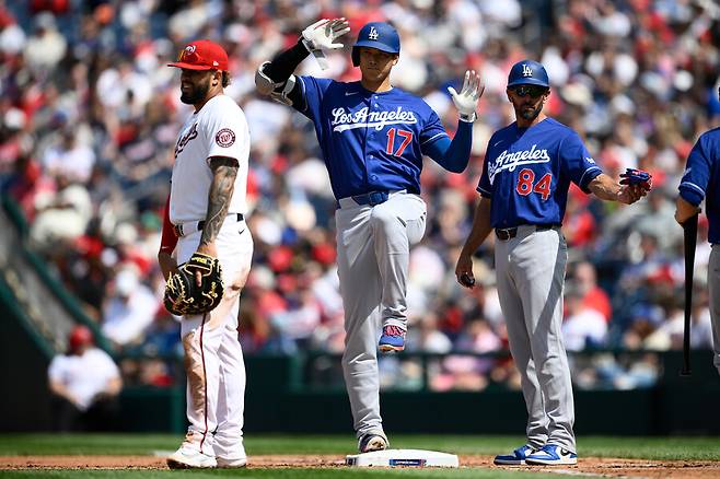 ▲ 오타니 쇼헤이는 홈런 포함 멀티히트로 다저스의 대승을 이끌었다. ⓒ연합뉴스/AP