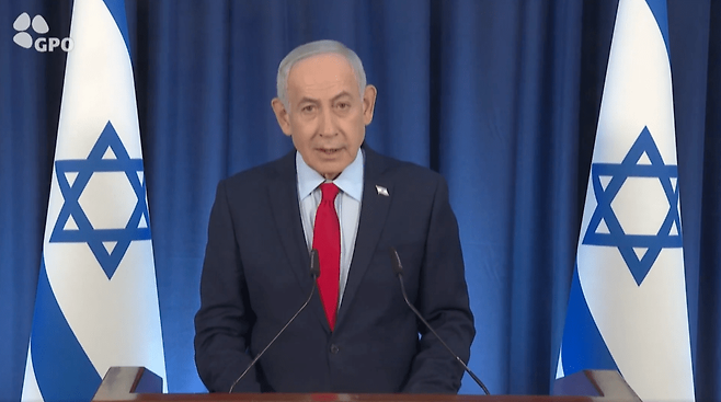 벤자민 네타냐후 총리. 네타냐후 X 갈무리