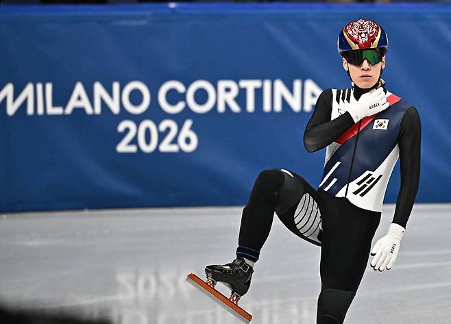 밀라노 코르티나담페초 올림피 쇼트트랙 남자 500m 경기에 출전한 황대헌. 김종호 기자