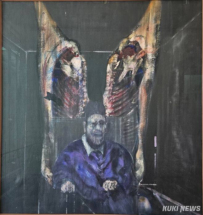 프랜시스 베이컨, 고기가 있는 인물, 1954, 캔버스에 유채, 129.9 × 121.9 cm, 시카고 아트 인슈티튜트