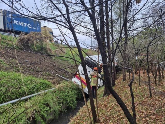 사고가 난 대구 시외버스. 대구소방안전본부