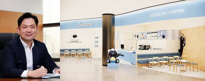 윤진호 한화갤러리아 전략담당 임원(왼쪽), 벤슨 롯데월드몰점 이미지(오른쪽).