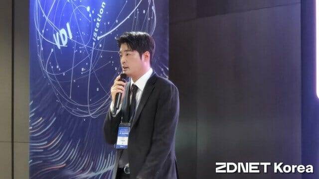 이범석 GS ITM 팀장이 틸론 제품으로 외산을 윈백한 사례를 발표하고 있다.