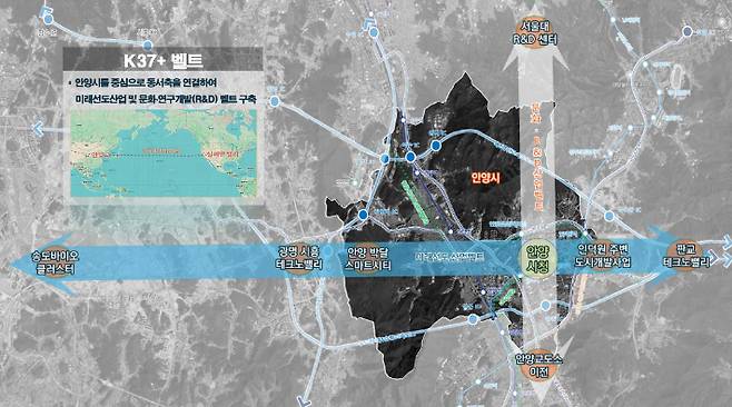 안양시 'K37+벨트' 구상도. 안양시 제공