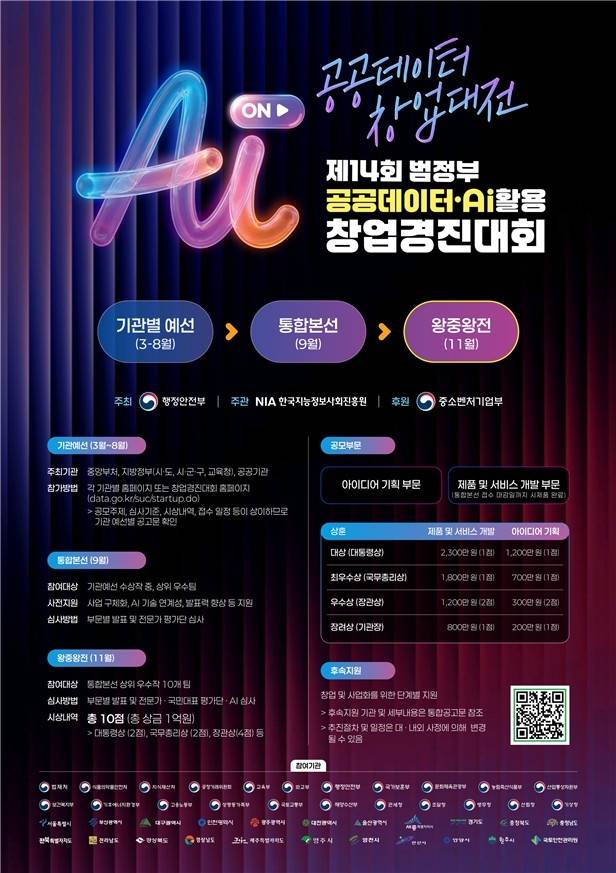 제14회 범정부 공공데이터·AI 활용 창업 경진대회