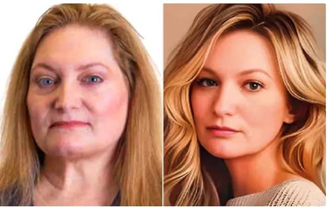 네덜란드 로테르담의 파트리시아 라이흐만 시의원(59)의 공식 사진(왼쪽)과 유세용 홍보 사진(오른쪽). 그는 지난달 18일 치러진 시의원 선거에서 과도하게 보정한 사진을 유세용으로 사용했다는 이유로 소속 정당으로부터 제명 처분을 받았다. 사진 출처 네덜란드 매체 ABC미디어