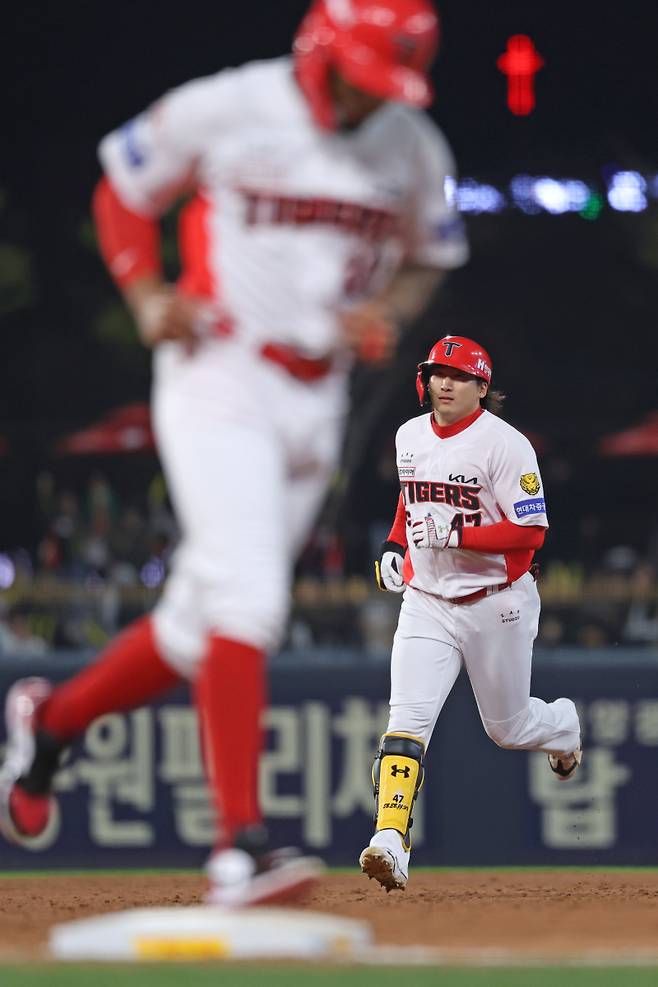 8일 광주 삼성전에서 홈런을 때려낸 나성범의 모습. KIA 제공