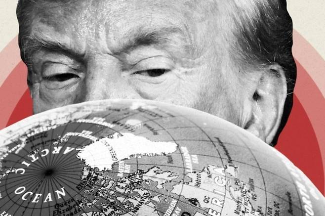 도널드 트럼프 미국 대통령과 그린란드. 폴리티코 제공