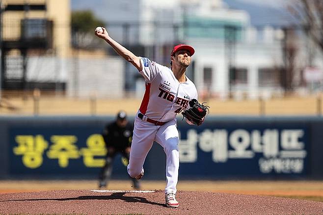 NC전에서 선발로 등판해 5이닝 2실점 역투를 펼친 제임스 네일. KIA구단 제공
