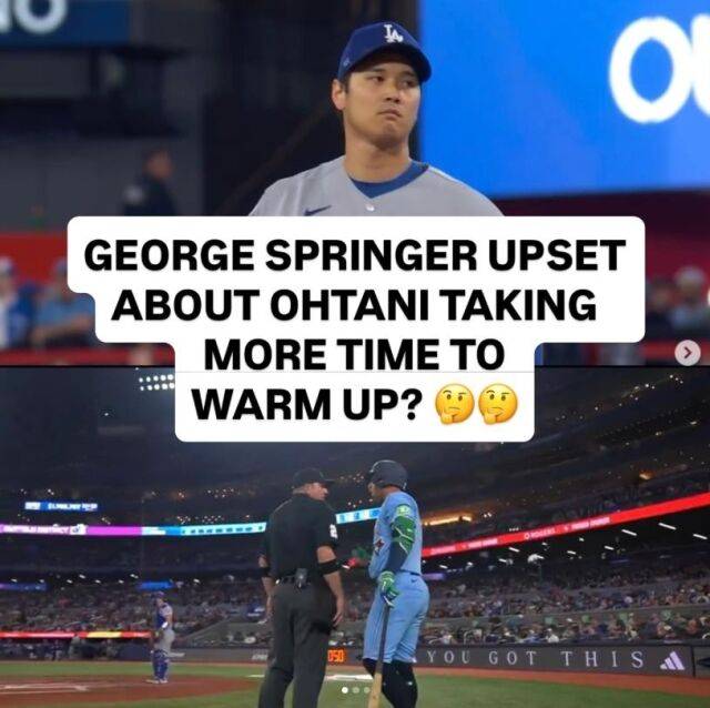 토론토 블루제이스 조지 스프링어가 주심에게 항의하고 있다./다저스네이션 SNS 캡처