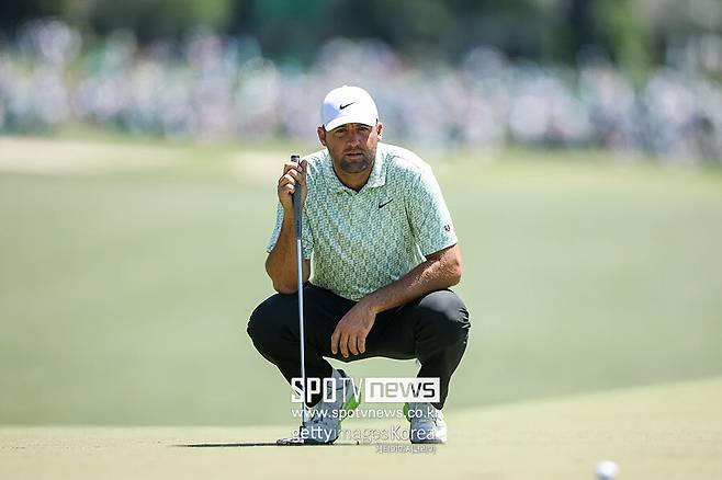 ▲ 스코티 셰플러가 10일 제90회 마스터스 토너먼트 1라운드에서 2언더파 70타를 기록하며 공동 6위에 올랐다.