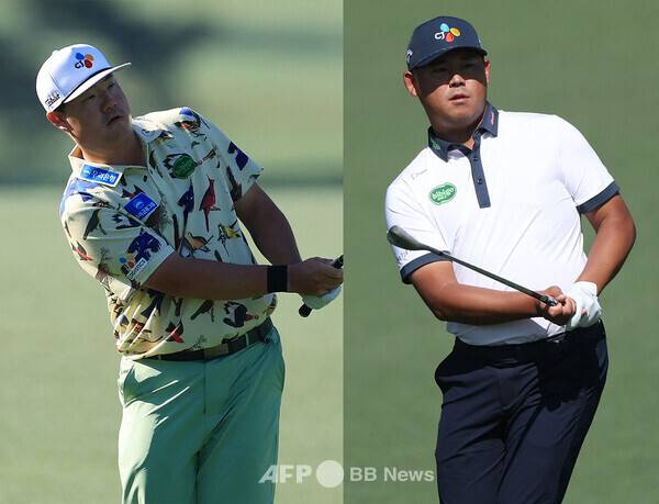 2026년 남자골프 메이저 대회 마스터스 토너먼트에 출전한 미국프로골프(PGA) 투어 멤버 임성재, 김시우 프로가 2라운드에서 경기하는 모습이다. 사진제공=ⓒAFPBBNews = News1 (사진을 무단으로 사용하지 마십시오.)