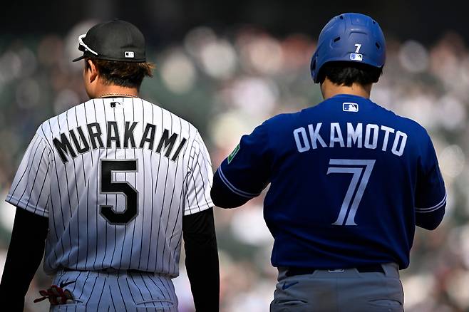 무라카미와 오카모토. 두 선수가 나란히 개막전부터 맹활약을 하다가 최근 주춤하고 있다. AP연합뉴스