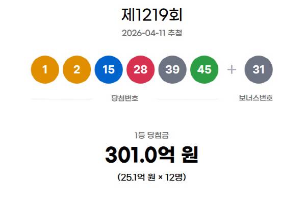 동행복권 사이트 화면.