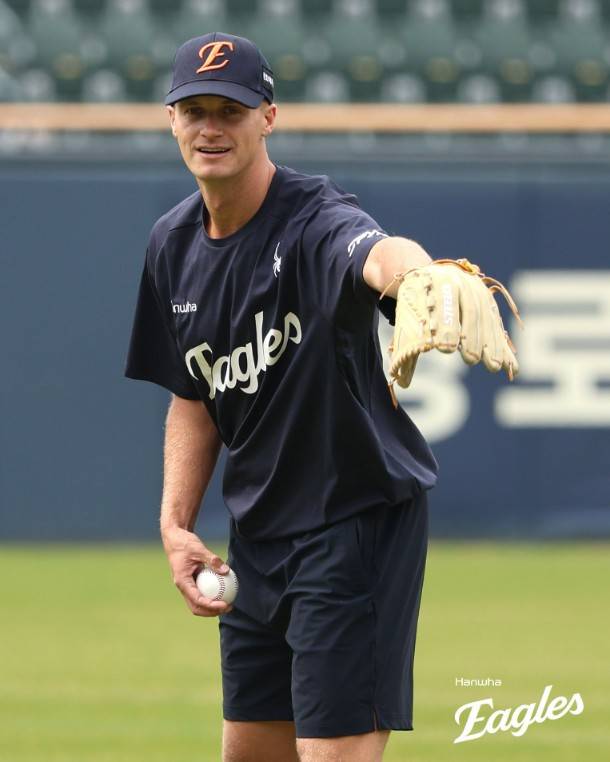 ▲ 12일 대전 KIA전에 나가 60~70개 정도의 투구 수를 소화할 예정인 잭 쿠싱 ⓒ한화이글스