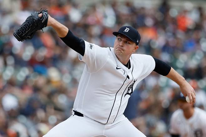 디트로이트 타릭 스쿠발이 13일 홈에서 열린 마이애미전에서 역투하고 있다. AFP연합뉴스