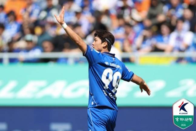 김포FC전에서 수원 삼성 데뷔전을 치른 김도연. /사진=한국프로축구연맹 제공