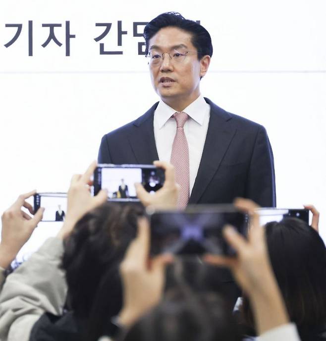 전인석 삼천당제약 대표가 지난 6일 서울 서초구 삼천당제약 본사에서 열린 기자간담회에서 발언하고 있다. 연합뉴스