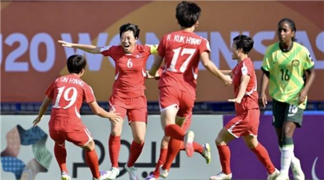 북한 U-20 여자축구 대표팀. AFC 홈페이지 사진 캡처