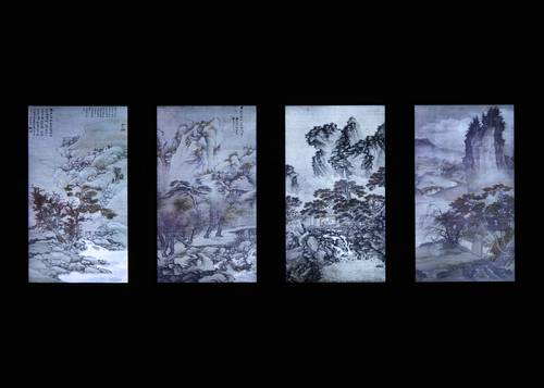 이이남, 명청회화-크로스오버, 2011년, 4개 채널 컬러 비디오, 5분 41초. 사진 제공=겸재정선미술관