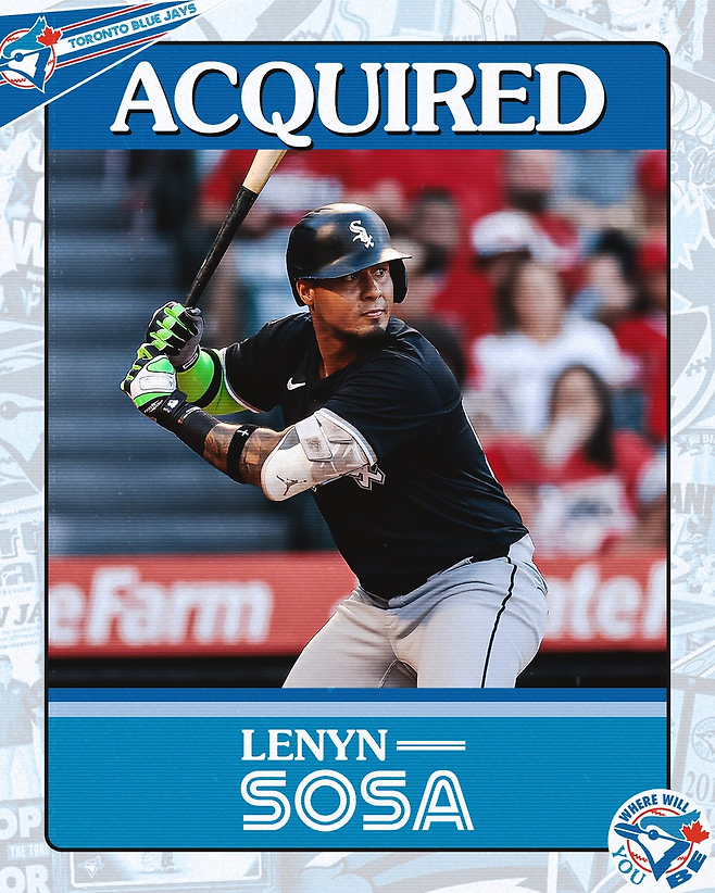 토론토가 14일 긴급 트레이드로 레닌 소사를 영입했다. 토론토 SNS