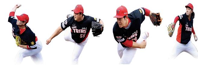 KIA 성영탁·한재승·이태양·김범수(왼쪽부터). KIA타이거즈 제공