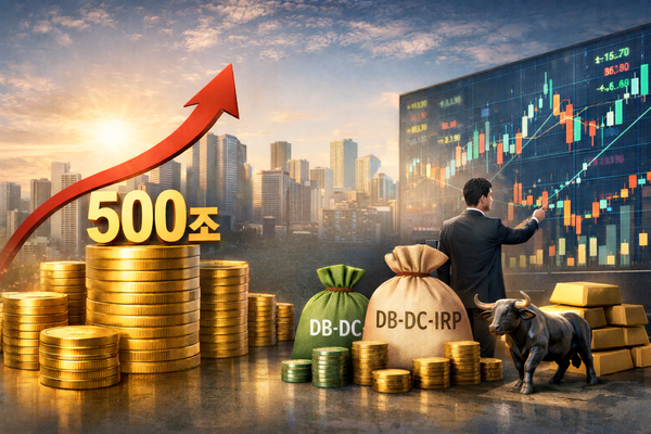 퇴직연금 500조 시대를 앞두고 증권사로의 자금 이동이 이어지는 가운데 수익률과 자산관리 역량을 중심으로 금융권 경쟁이 확대되는 모습이다. /chat GPT 생성 이미지