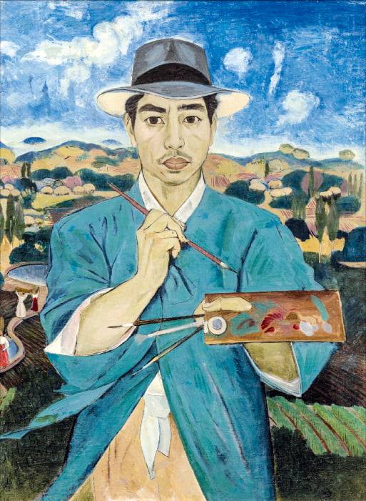 이쾌대의 1940년대작 ‘푸른 두루마기를 입은 자화상’. 개인소장