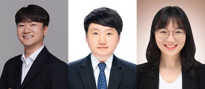 (왼쪽부터)장지수 성균관대 나노공학과 교수, 윤태광 아주대 화공응용화학과 교수, 김한슬 충북대 신소재공학과 교수. (사진=성균관대)