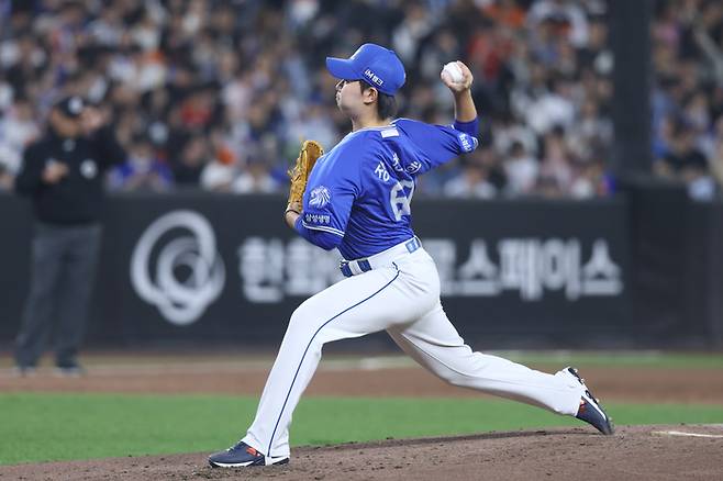 삼성 장찬희가 15일 대전 한화생명 볼파크에서 열린 2026 KBO리그 정규시즌 한화와 경기에서 역투하고 있다. 사진 | 삼성 라이온즈