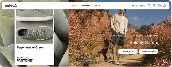 미국 스니커즈 제조업체 ‘올버즈’. 올버즈 홈페이지 캡처