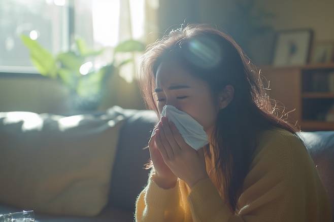 기침. 클립아트코리아 제공. AI이미지.