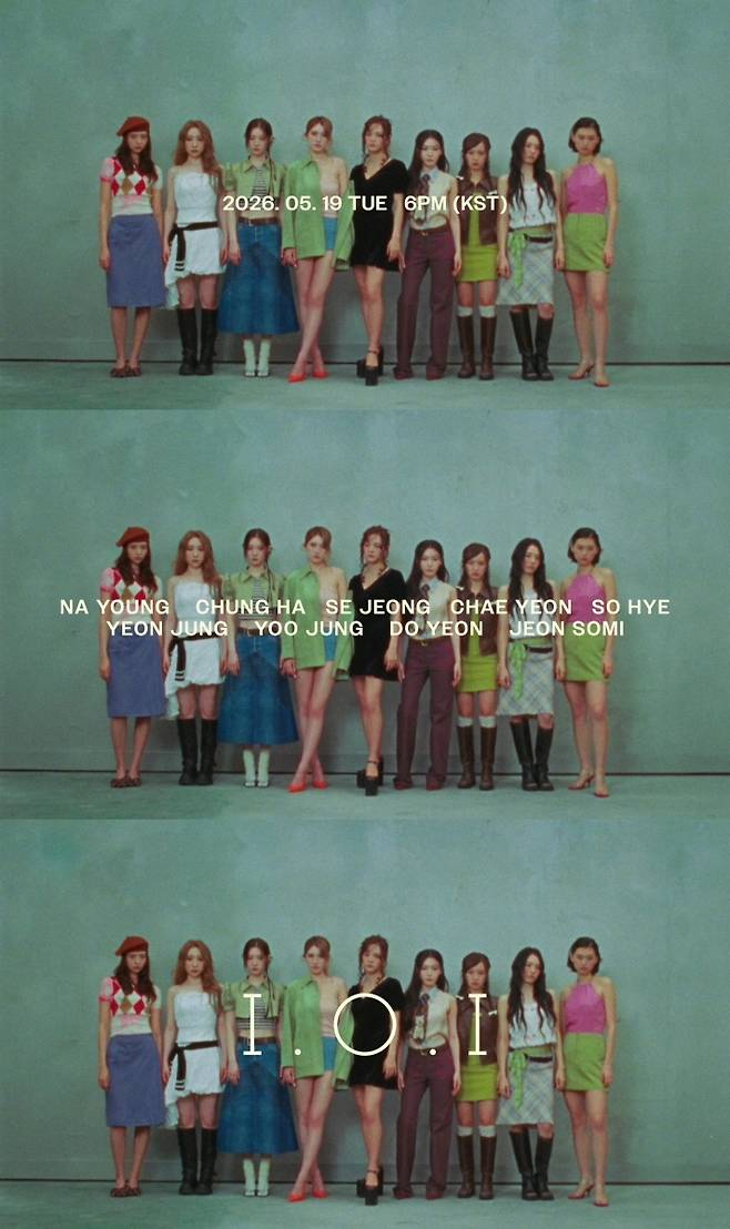 소속사가 새로 공개한 아이오아이 세 번째 미니앨범 무드 필름. 스윙엔터테인먼트 제공