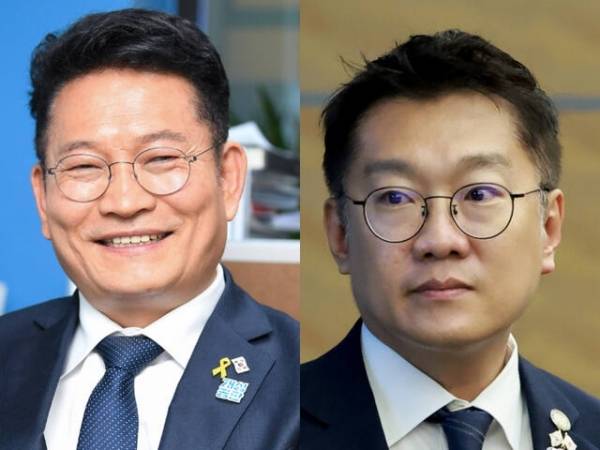 송영길 더불어민주당 전 대표(왼쪽), 김남준 청와대 전 대변인. 경기일보DB
