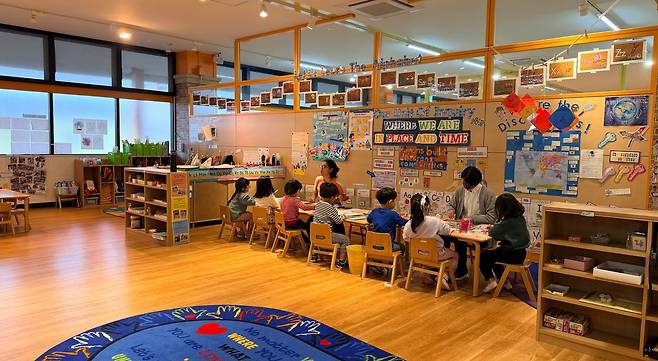 파소나 그룹이 이주 직원들을 위해 설립한 국제학교의 수업 모습. 정원석 특파원