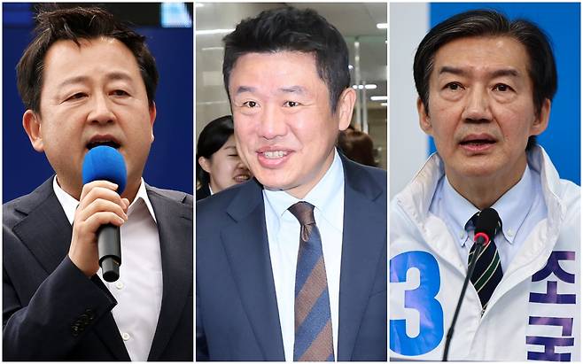 평택을 국회의원 보궐선거에 출마한 김용남 더불어민주당 후보, 유의동 국민의힘 후보, 조국 조국혁신당 후보./뉴스1 · 연합뉴스